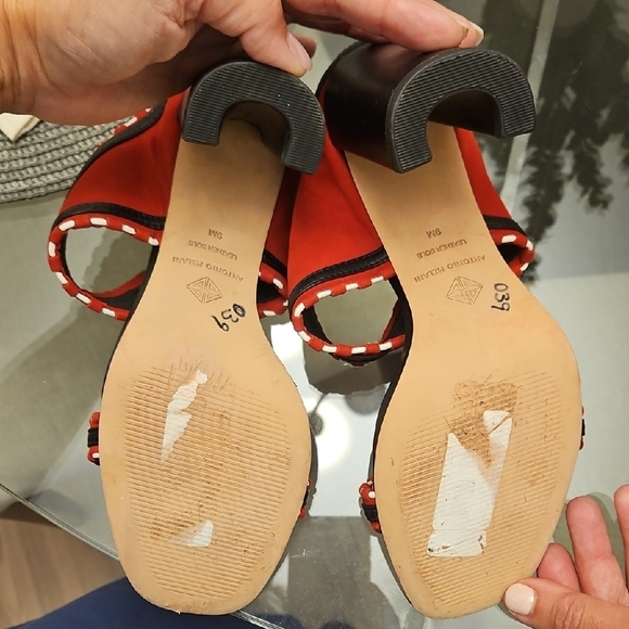 ANTONIO MELANI Red and Black Women's Sandals - Picture 4 of 4